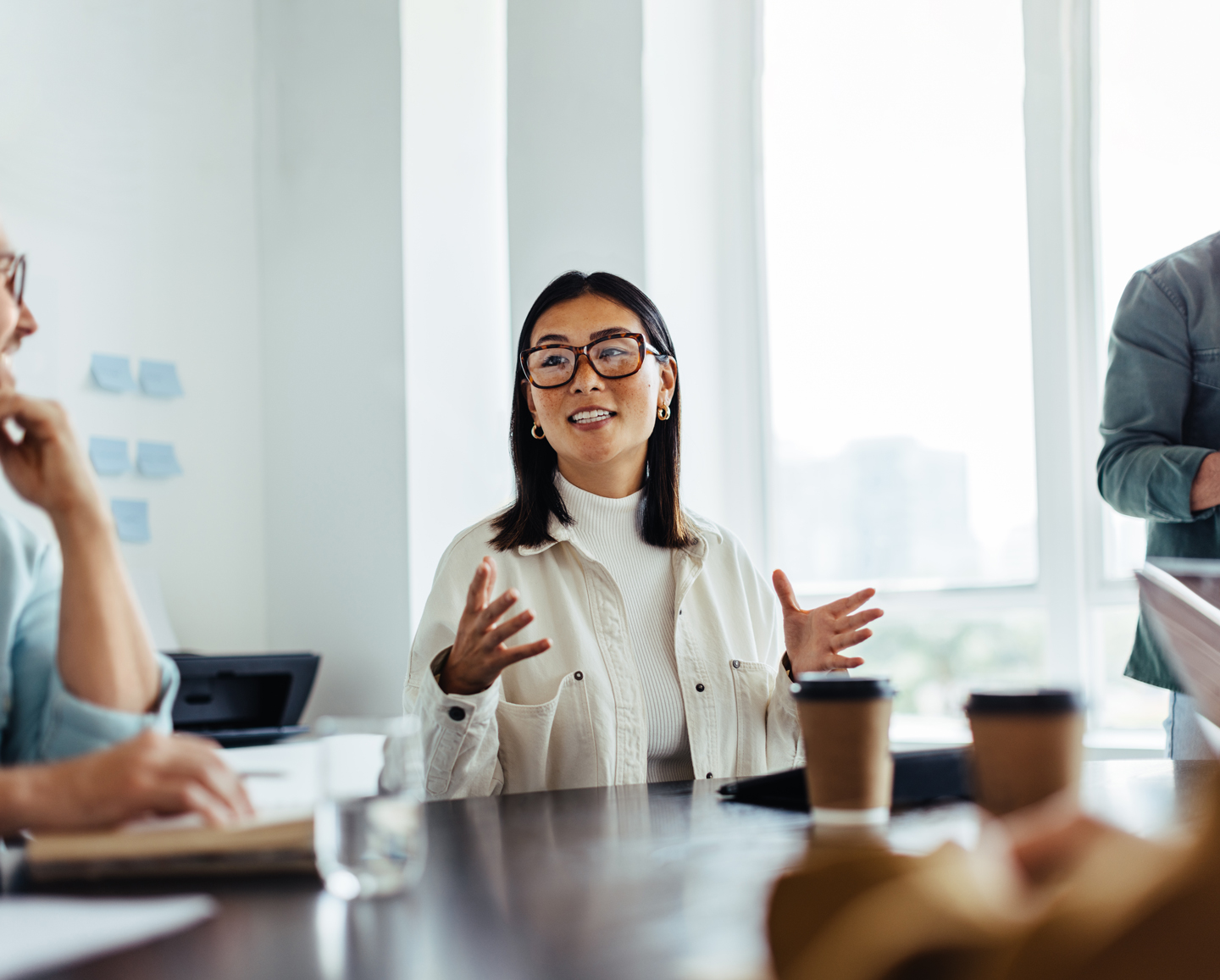 Woman sitting in an office having discussion