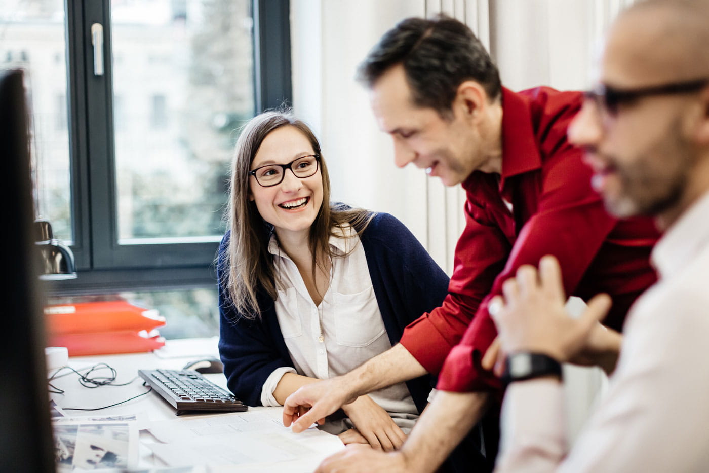 Business workers together in office