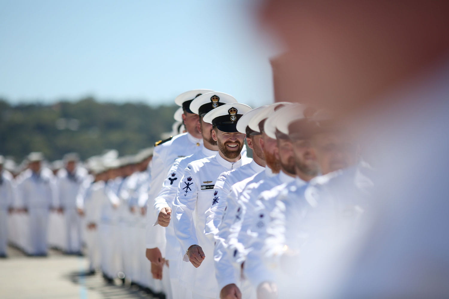 ADF members Navy marching