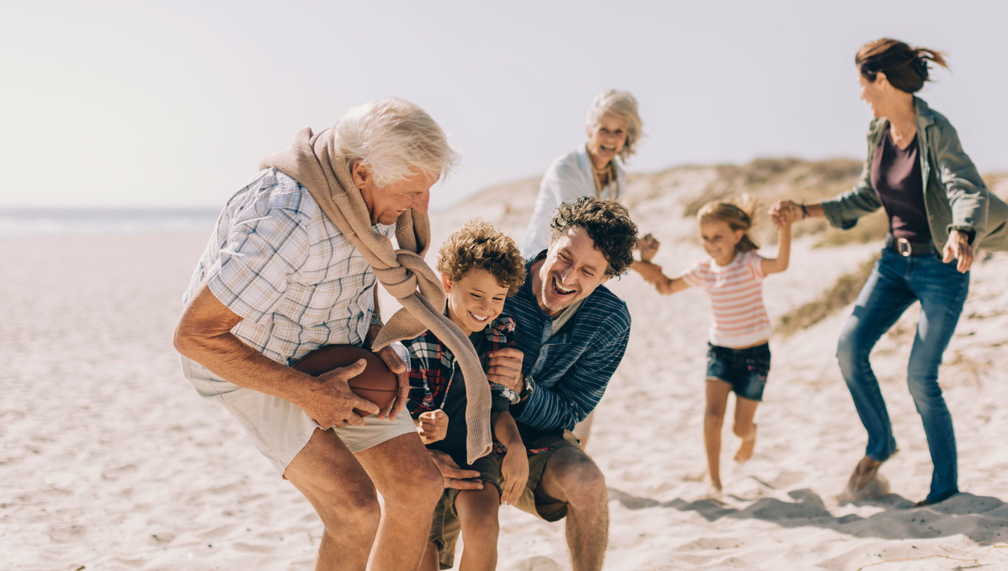 Family on the beach