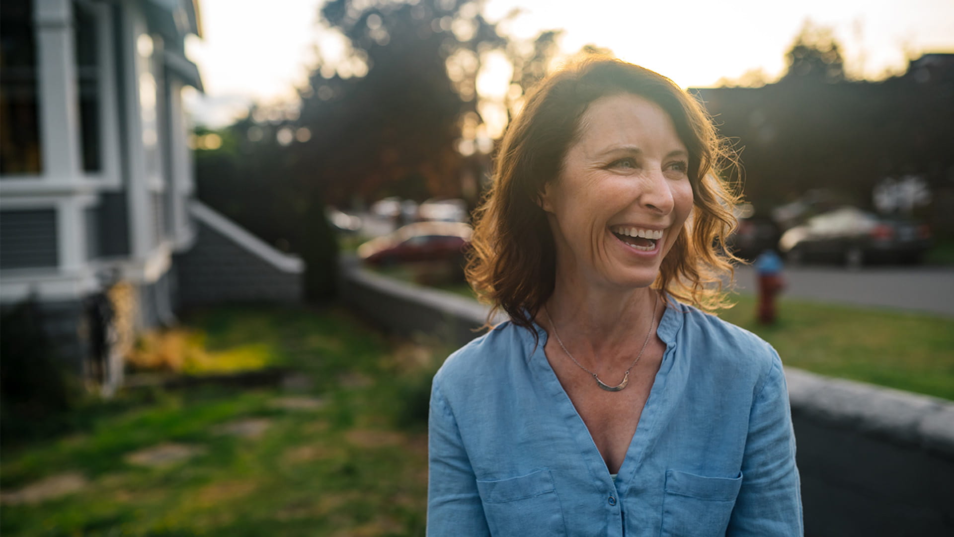 Woman smiling in meeting